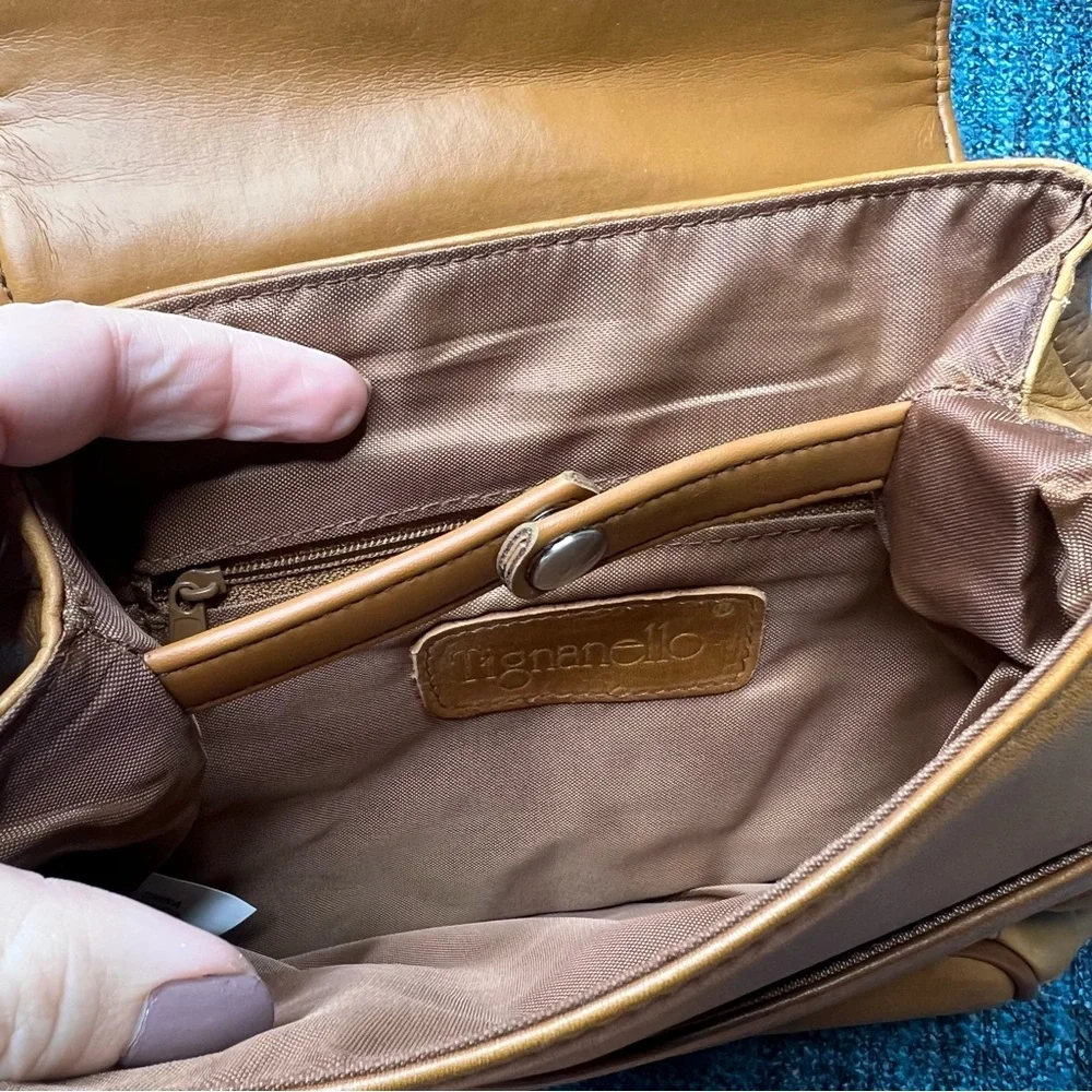 Tignanello Genuine Leather Backpack Purse in Nut Tan Brown Buttery Soft NWT